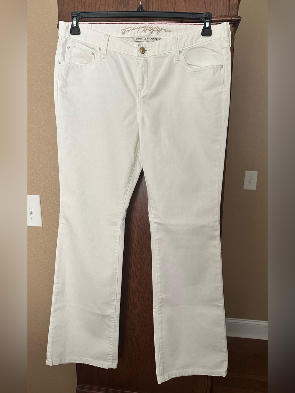 Tommy Hilfiger Women's White Boot Cut Jeans